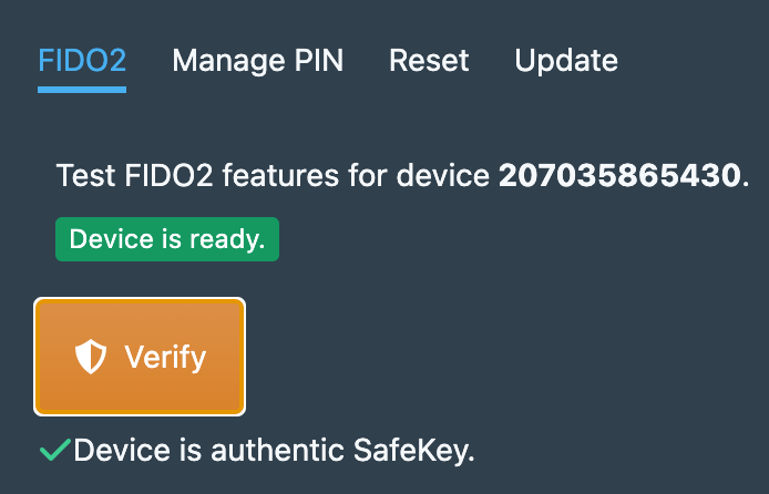 Device is authentic