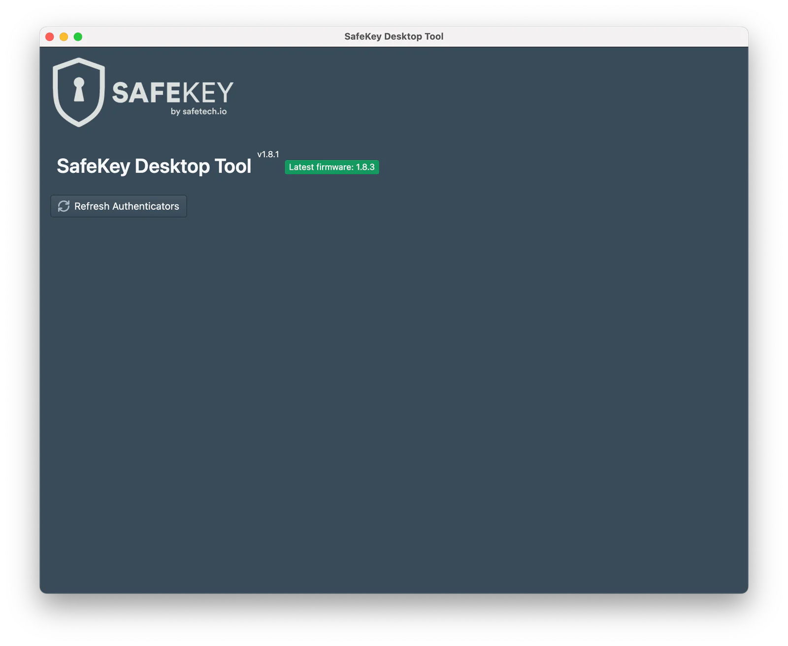 SafeKey Desktop Tool app interface