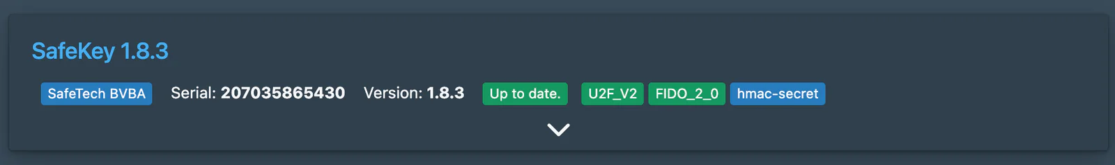 SafeKey settings closed